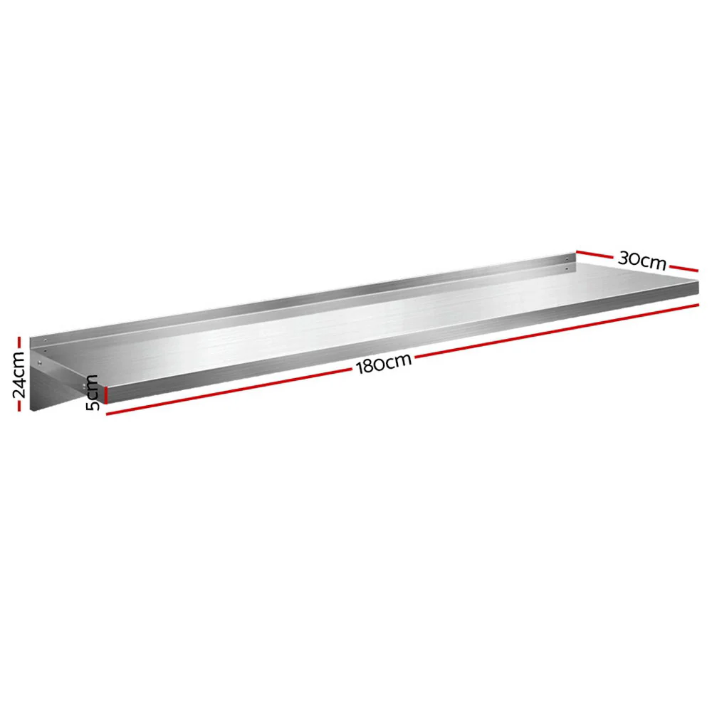 Stainless Steel Wall Shelving & Display - 1800mm - Image 2