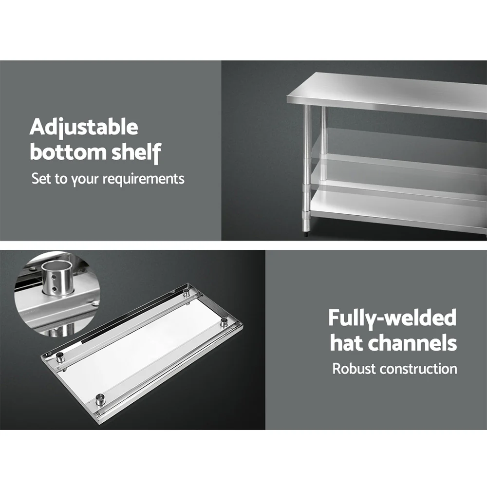 Stainless Steel Medical Work Bench Trolley - 610mm x 1524mm - Image 4
