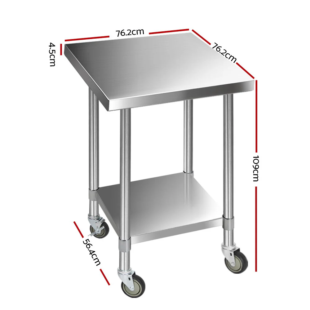Stainless Steel Medical Work Bench Trolley - 762mm x 762mm - Image 2
